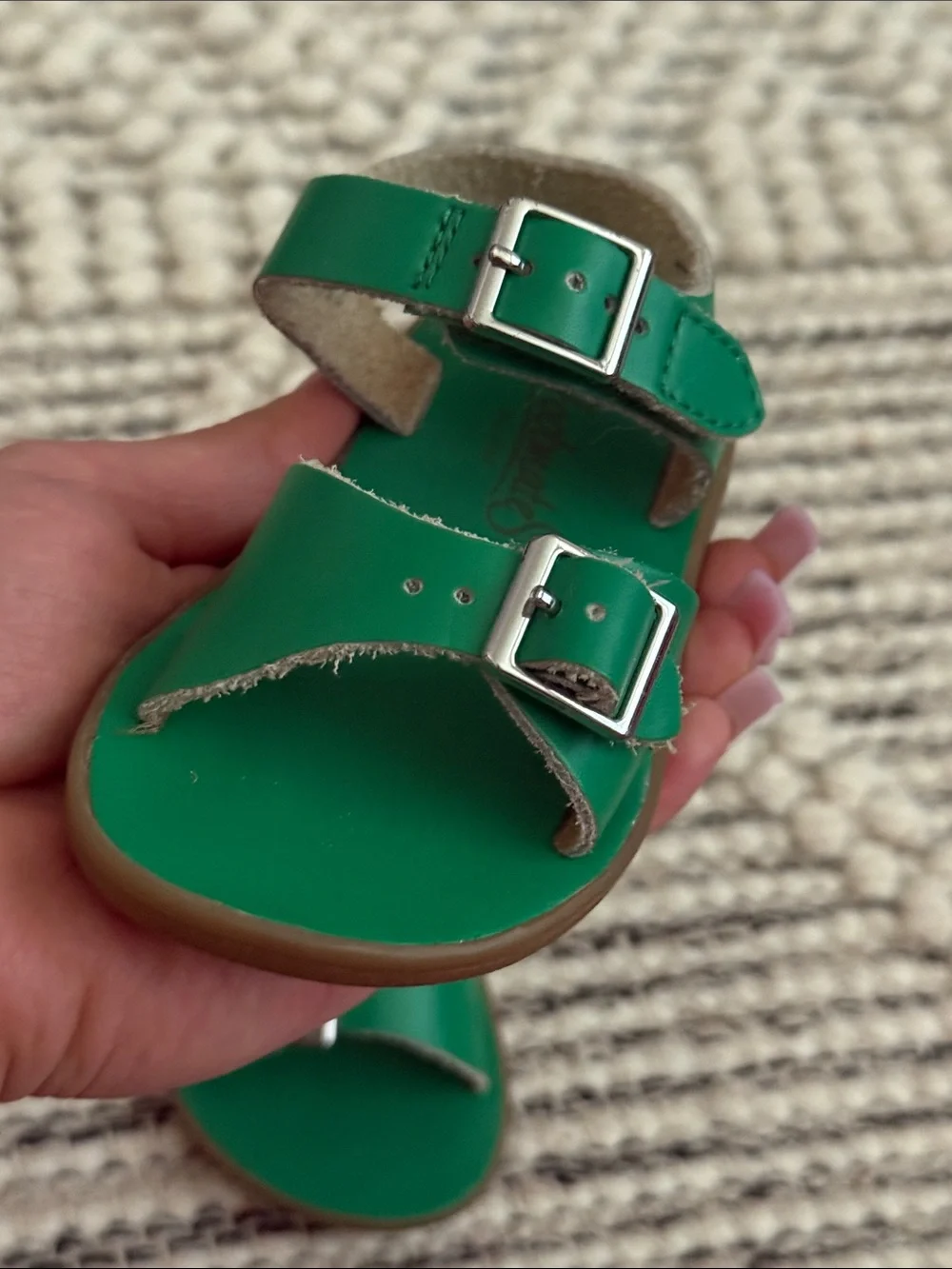 Kelly Green Footmates Leather Sandals size 5